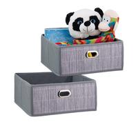 2x Contenitore portaoggetti bambù scatola bagno salvaspazio cestino quadrato box