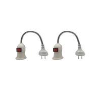 2X Conversione Base Lampada E27 US Plug Convertitore Portalampada Flessibile da Parete A Luce LED con Interruttore Portalampada A Testa LED