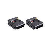 2X Convertitore Adattatore Audio RCA S-Video 3 Piu' Recente Commutabile Scart Maschio-Femmina