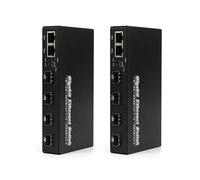 2X Convertitore Multimediale Gigabit SFP 4 SFP A 2 RJ45 Transceiver 10/100/1000M per In Fibra Ottica SPINA UE