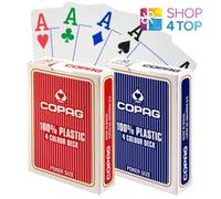 2x Copag Carte Da Poker Jumbo Con Indice 4 Colori In Plastica 100%