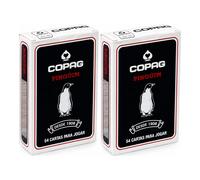 2X Copag Pinguim Black Bridge Carte Da Gioco 54 Carte Mazzo Set