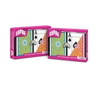 2x Copag Poker Jumbo Indice Doppio Mazzo Set Carte 100% PVC Giallo Rosa