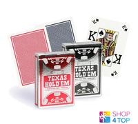 2x copag Texas Hold'em Jumbo Index 100% Plastica Poker Carte Rosso/Nero