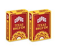 2x COPAG Texas Hold'em Rosso Mazzo Di Carte Poker In Plastica 100% Jumbo Indice