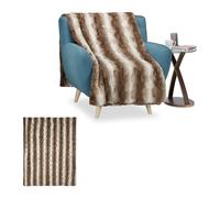 2x Coperta pelosa pelliccia finta ecopelliccia plaid divano morbida decorativa