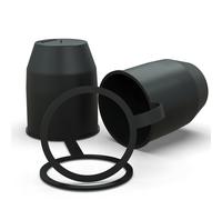 2X Copertura Gancio Di Traino E Anello Di Sicurezza Set Nero