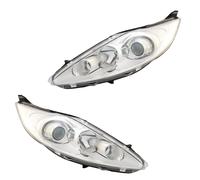 2x Coppia Fari Fanali Anteriori H7-h1 per Ford Fiesta 2008-2012 Parabola Cromata