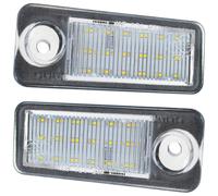 2x COPPIA LUCE TARGA POSTERIORE 18 LED E4 PER AUDI A6 C5 AVANT 97-04