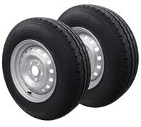 2x Coppia Ruote Complete Per Rimorchio Pneumatici 185R14C 112x5 900kg