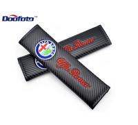 2x COPRI CINTURA SICUREZZA LOGO ALFA ROMEO 147 156 159 MITO GIULIETTA CARBONIO