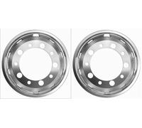 2x Coprimozzo Cerchi Anteriori In Acciaio Inox Per Volvo MAN Scania DAF, 10 Fori