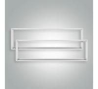 2x Cornici in Alluminio 120x30cm, bianche, extra alte per installazione a incasso di un pannello LED retroilluminato 119,5x29,5cm, lampada a griglia, plafoniera, lampada da soffitto L1200xP300xA68mm