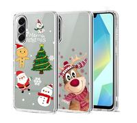 2X Cover per Samsung Galaxy A16 4G/A16 5G, CaseLover Custodia Natalizie Serie Ultra Sottile Trasparente Morbida TPU Silicone Case Anticaduta Antiurto Christmas Protettiva Cover per A16, Babbo Natale 1