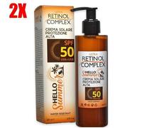 2X CREMA SOLARE PROTETTIVA PROTEZIONE ALTA SPF 50 UVA-UVB HELLO SUMMER 200ML
