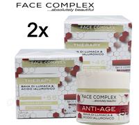 2x Crema viso Antirughe Therapy +35 +45 +55 Acido ialuronico e Bava di Lumaca