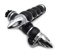 2X Cromo 22mm 7/8 " Pallottola Manubrio Mano Grips Gomma Valvola Boss Universale