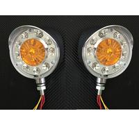 2x Cromo 24V Indicatore LED Specchio Luci Lato Fari Camion Lkw Trattore Autobus