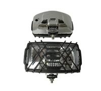 2x Cromo Faro H3 Alogena Fari Supplementari 12V 24V E20 con Griglia