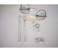 2x Cromo Universale Cappuccio Perno Bloccaggio Kit Sport Montante Cofano A Sopra