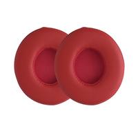 kwmobile 2x Cuscinetto Cuffie Compatibile con Beats Solo 2 Wireless / 3 Pad - Cuscinetti Ricambio Cuffie Over Ear Simil Pelle - rosso