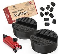 2x Cuscinetto per martinetto WEIDEBACH® robusto e sicuro con 10 tappi per valvole, cuscinetto per cric per caravan per piattaforma di sollevamento, cuscinetto antiscivolo per auto