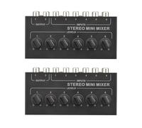 2X CX600 Mini Stereo 6 Canali Mixer Passivo Mixer Audio Portatile 6 in 2 Out Stereo Distributore Controllo del Volume