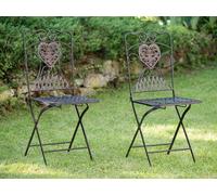 2x da giardino coppia sedia sedile bistrot del ferro antico stile mobili