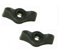 2x dadi con alette farfalla orecchie in plastica, inserto in acciaio M8 aletta, 40 mm, leva