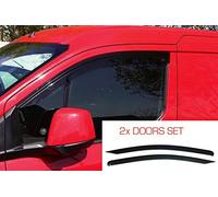 2x Deflettori D'Aria Compatibile con Transit Connect 2013 -presenti (Mk2) Antiturbo Per Auto Vetro Acrilico Anti Vento Guardia di Pioggia Sole Neve Qualità premium PMMA