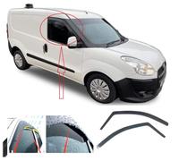 2X Deflettori d'Aria per Fiat Doblo Work Up Pratici Opel Combo dal 2010 in Poi in-Channel Antiturbo per Auto Vetro Acrilico Anti Vento Guardia di Pioggia Sole Neve