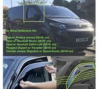2x deflettori d'aria realizzati per Citroen Dispatch Jumpy SpaceTourer Peugeot Expert Traveller ProAce Opel Vivaro Zafira Life 2016 2017 2018 2019 2020 2021 2022