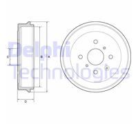 2x DELPHI BF506 Tamburo freno Ø200mm per TOYOTA AYGO (WNB1, KGB1)