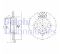 2x DELPHI BG3405C Disco freno Anteriore per OPEL ZAFIRA B (A05) Meriva A (X03)