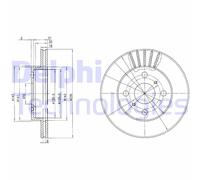 2x DELPHI BG3519 Disco freno Anteriore per TOYOTA Yaris Schrägheck (P1) 235mm