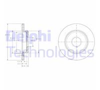2x DELPHI BG3673 Disco freno Posteriore per AUDI A4 Avant (8ED, B7) 245mm