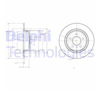 Dischi freno DELPHI BG3873 posteriore, completo, 2 pezzo