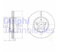 2x DELPHI BG4277 Disco freno Anteriore per TOYOTA Urban Cruiser (P1) 275mm