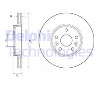 2x DELPHI BG4667C Disco freno Anteriore per RENAULT KANGOO Express (FW0/1) 280mm