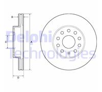 2x DELPHI BG4701C Disco freno Anteriore per VW Golf VII Variant (BA5, BV5) 276mm