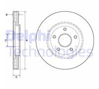 2x DELPHI BG4759C Disco freno Anteriore per FIAT Freemont (345) 330mm