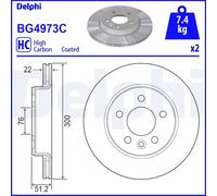 2x DELPHI BG4973C Disco freno Posteriore per VW Crafter Van (SY, SX) 300mm