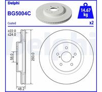 2x DELPHI BG5004C Disco freno Anteriore per SUBARU XV (GT) 293mm