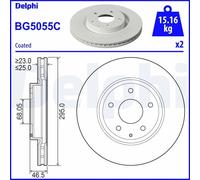 2x DELPHI BG5055C Disco freno Anteriore per MAZDA 3 Hatchback (BP) CX-30 (DM)