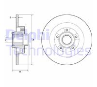 2x DELPHI BG9134RSC Disco freno Posteriore per RENAULT GRAND SCÉNIC III (JZ0/1)