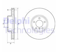 2x DELPHI BG9157C Disco freno Anteriore per BMW 1 Schrägheck (F20) 3 GT (F34)