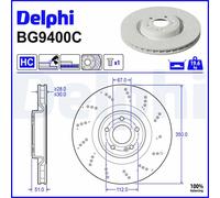 2x DELPHI Bremsscheibe Anteriore Ventilata Forata Ø350mm per Mercedes-Benz