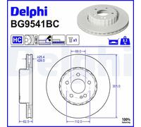 2x DELPHI Disco Freno Ventilato Coated Ø305mm Per Mercedes-Benz C-Klasse
