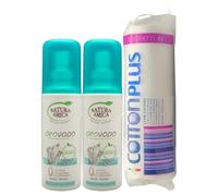 2X Deovapo, Deodorante 0% Alcool, Alluminio e Cloridrato, 100ml, Disponibile In Diverse Varietà + Confezione da 80 Dischetti Leva trucco e Smalto (SENZA PROFUMO)