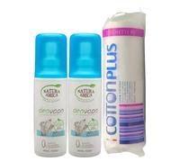 2X Deovapo, Deodorante 0% Alcool, Alluminio e Cloridrato, 100ml, Disponibile In Diverse Varietà + Confezione da 80 Dischetti Leva trucco e Smalto (BREZZA MARINA)